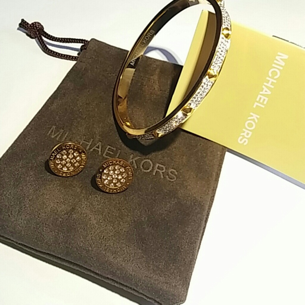 Michael Kors Pave Bracelet & Earrings